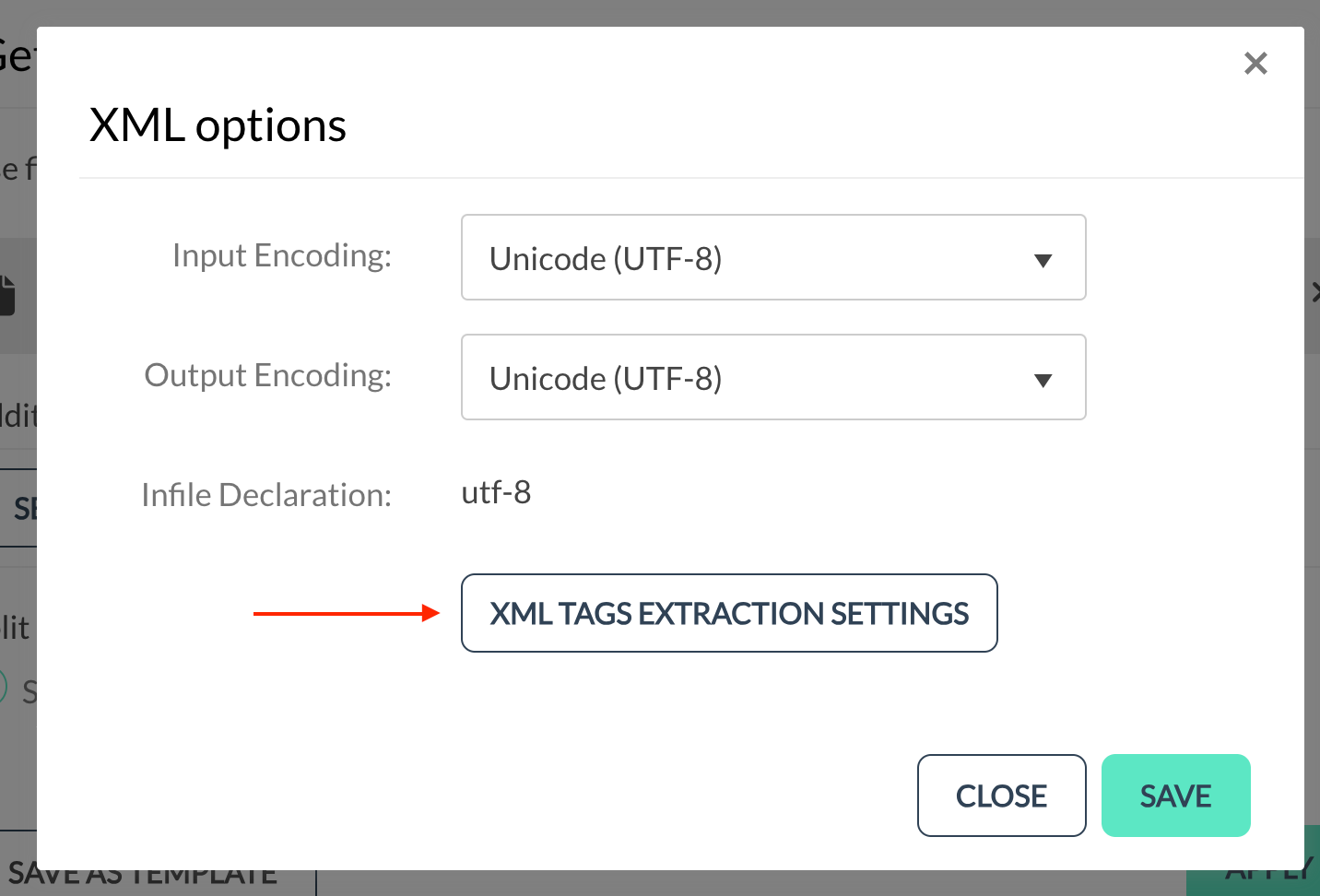 save as template sample to use for your future xml files